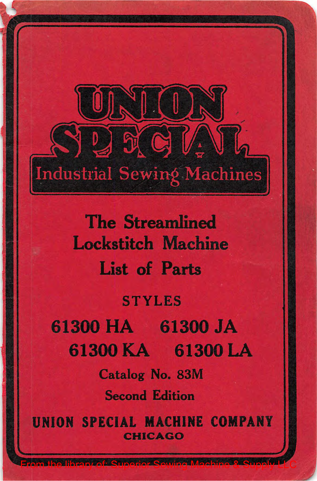 Union Special 61300HA, 61300JA, 61300KA, 61300LA Manual