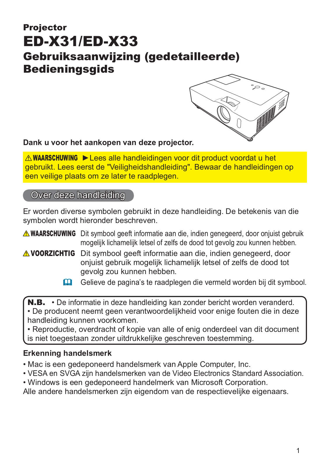 Hitachi ED-X31EP User Manual