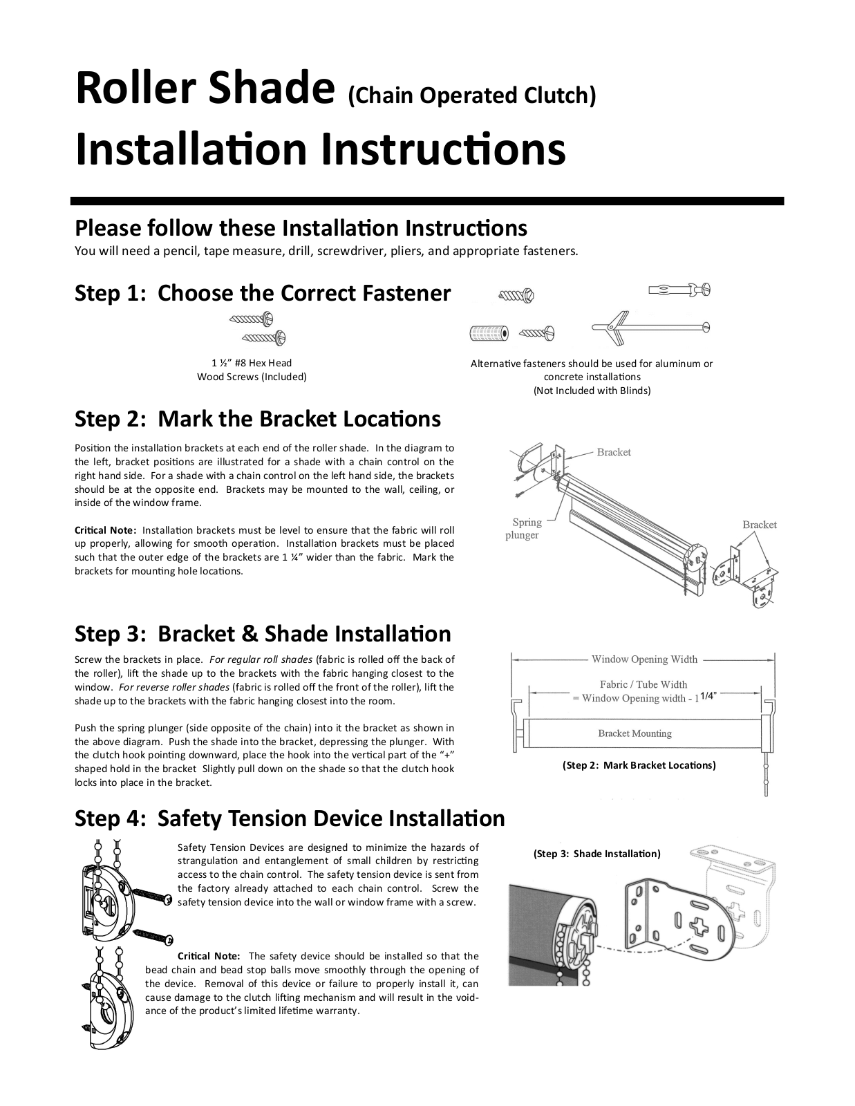 Blinds Chalet Eclipse 5 Screen Roller Shades User Manual - ManualMachine.com