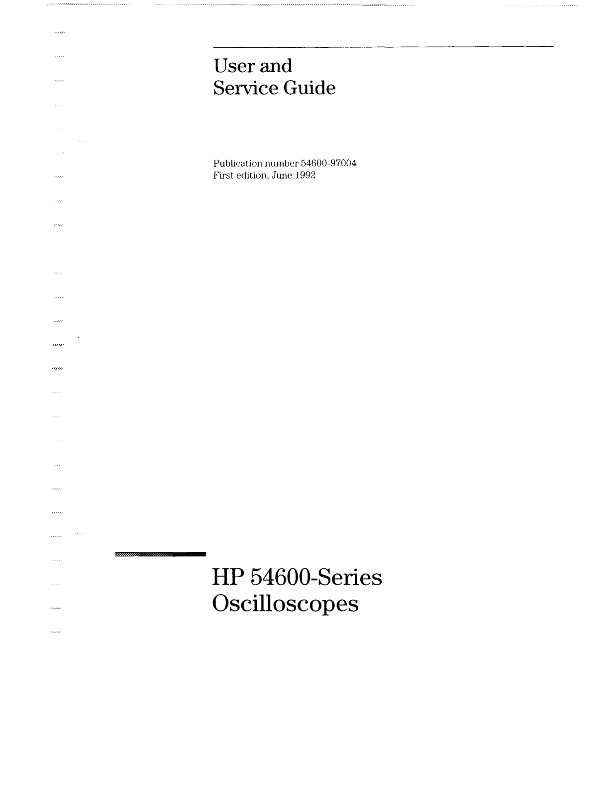 HP 54602, 54601, 54600 Service manual
