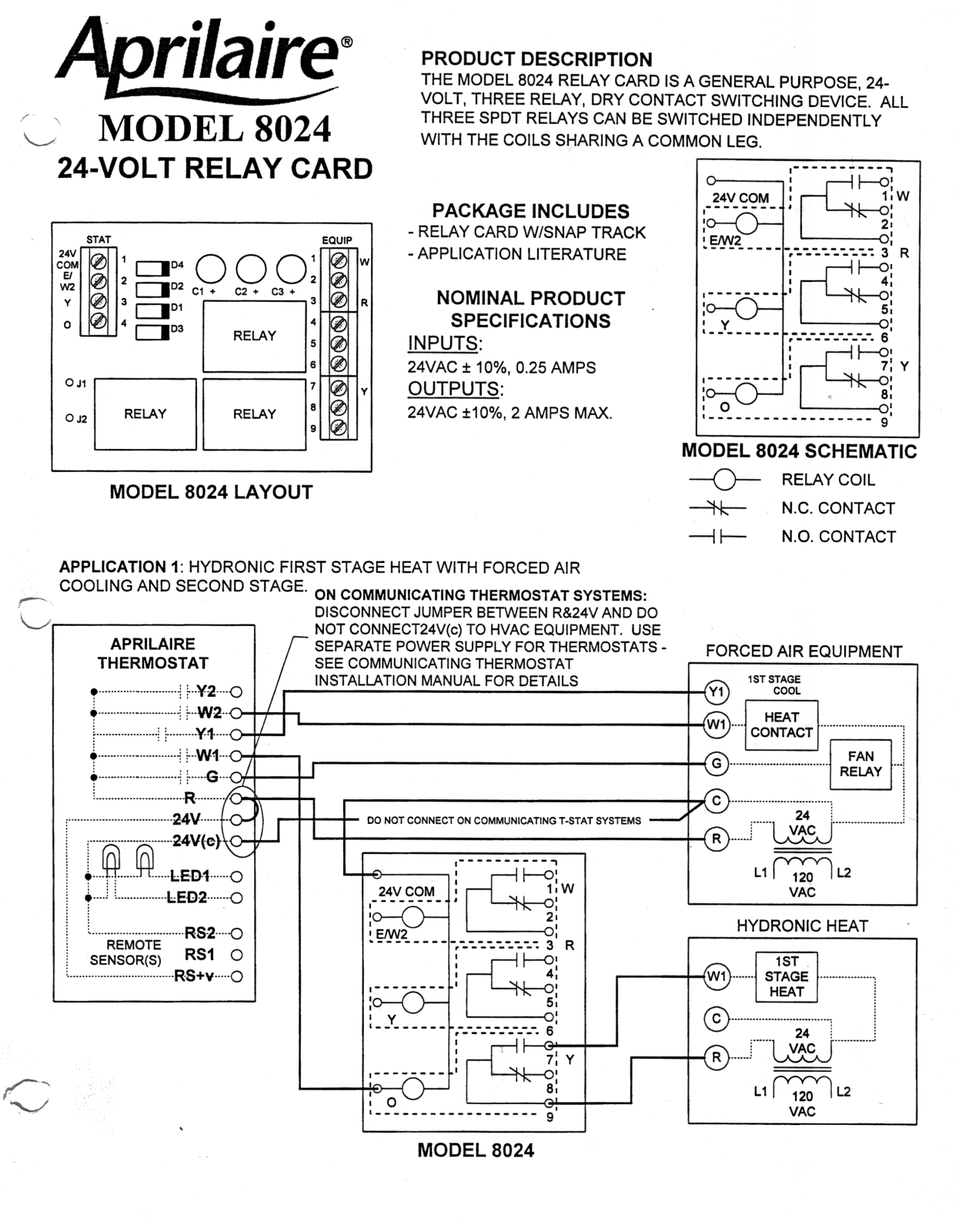 Aprilaire 8024 User Manual