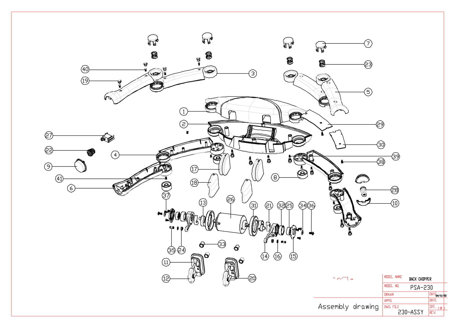 Vitek PSA-235 Assembly drawing