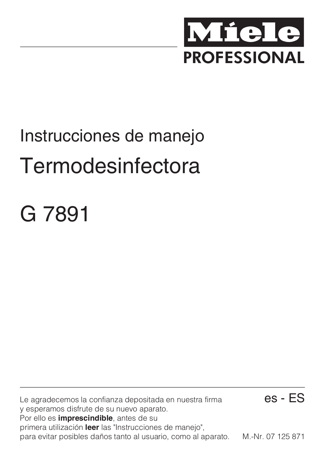 Miele G 7891 User manual