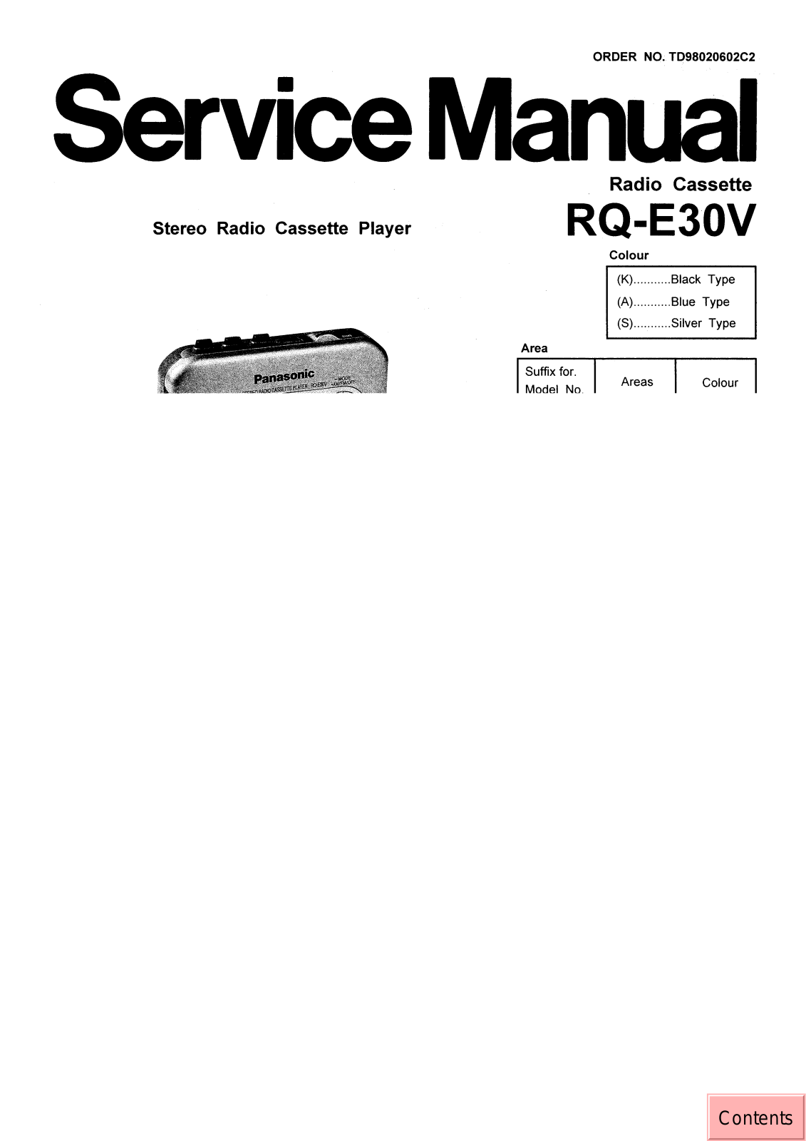 PANASONIC RQ E30V Diagram