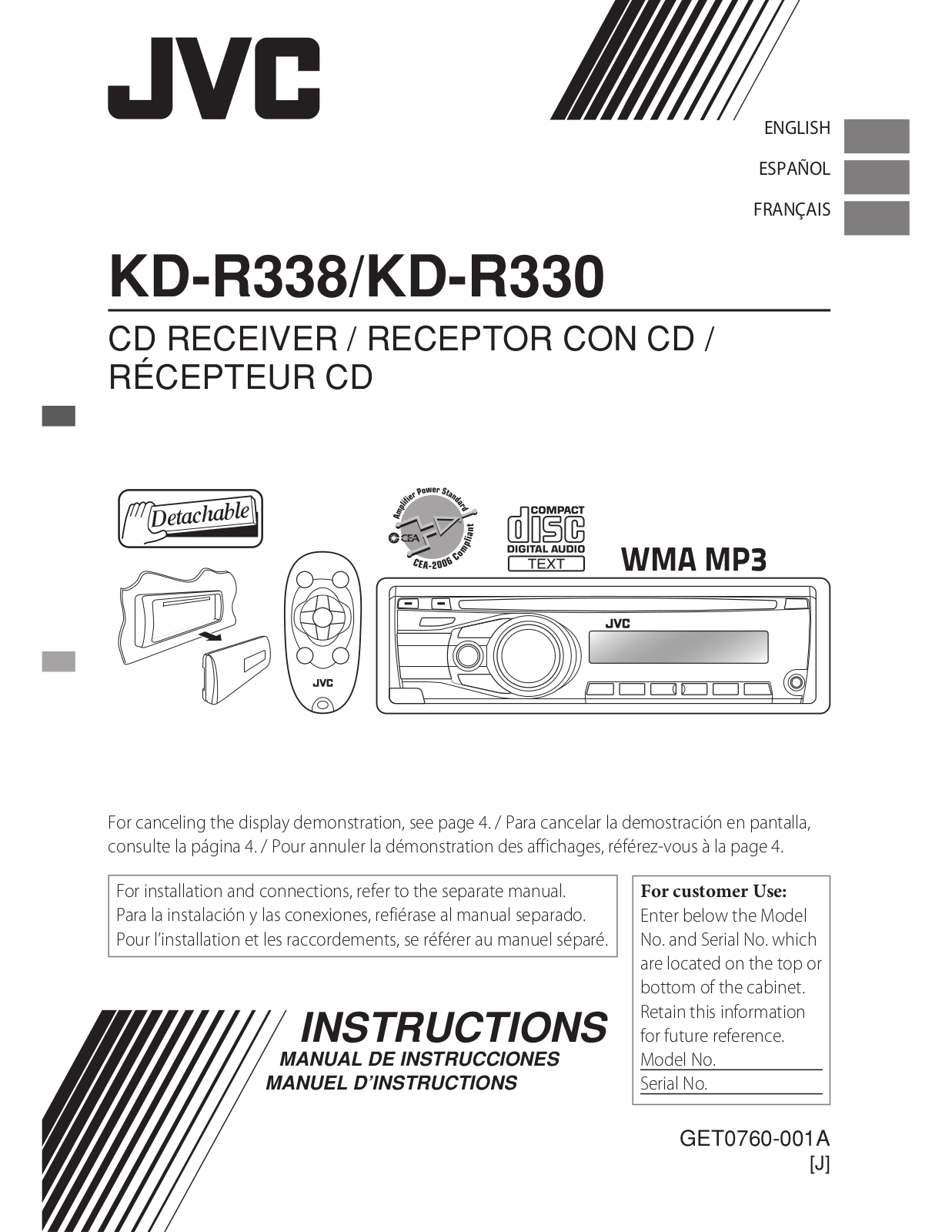 JVC KD-R330 User Manual