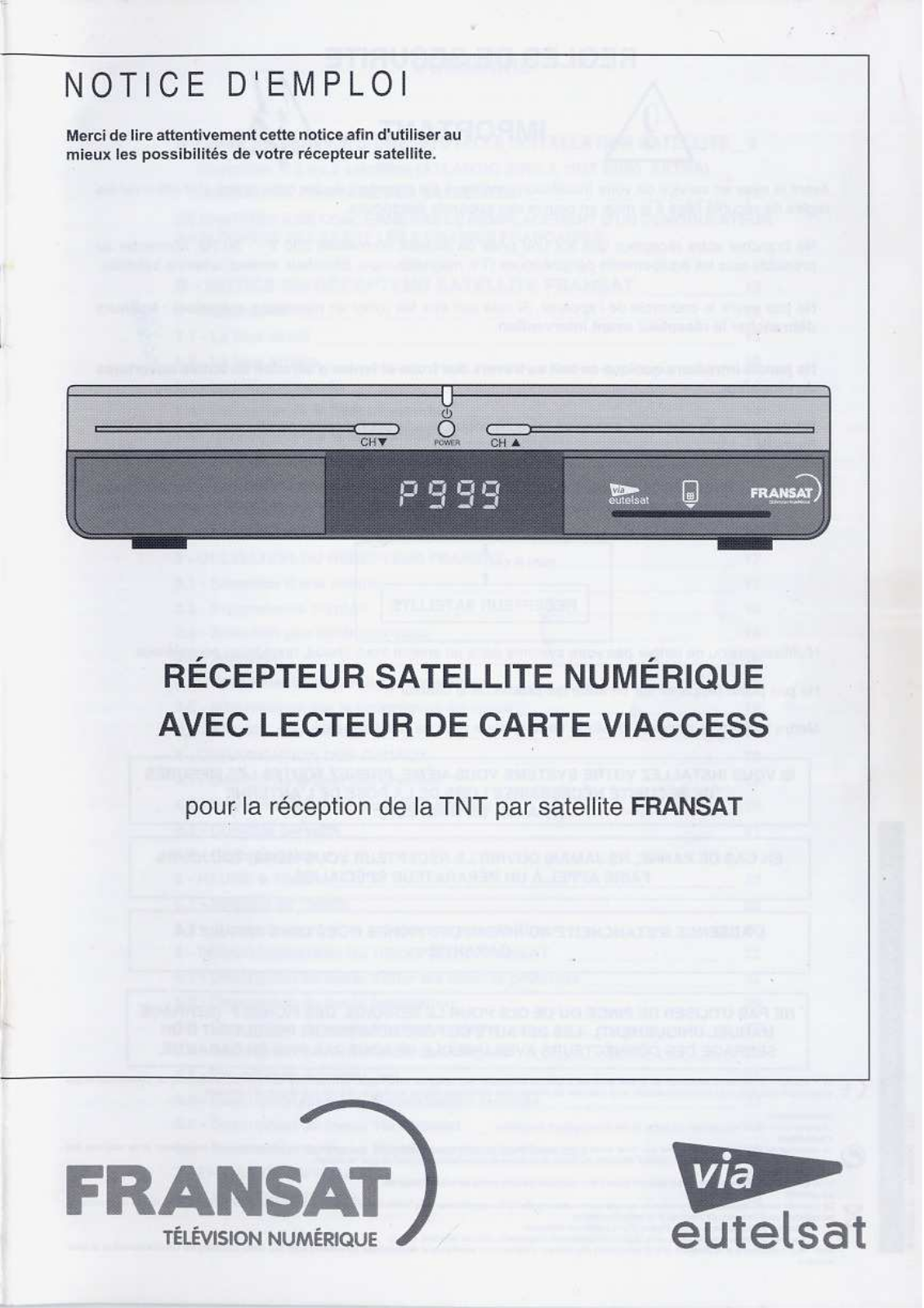 FRANSAT 3660645027106, EUROPSAT GAIA User Manual