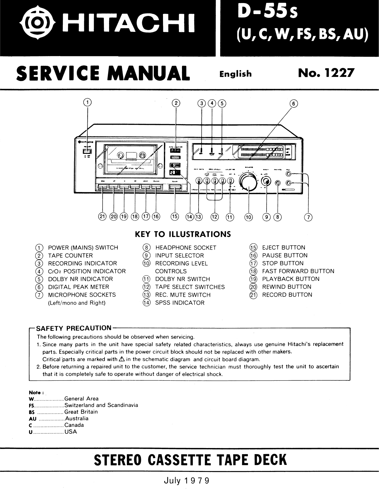 Hitachi D-55-S Service Manual