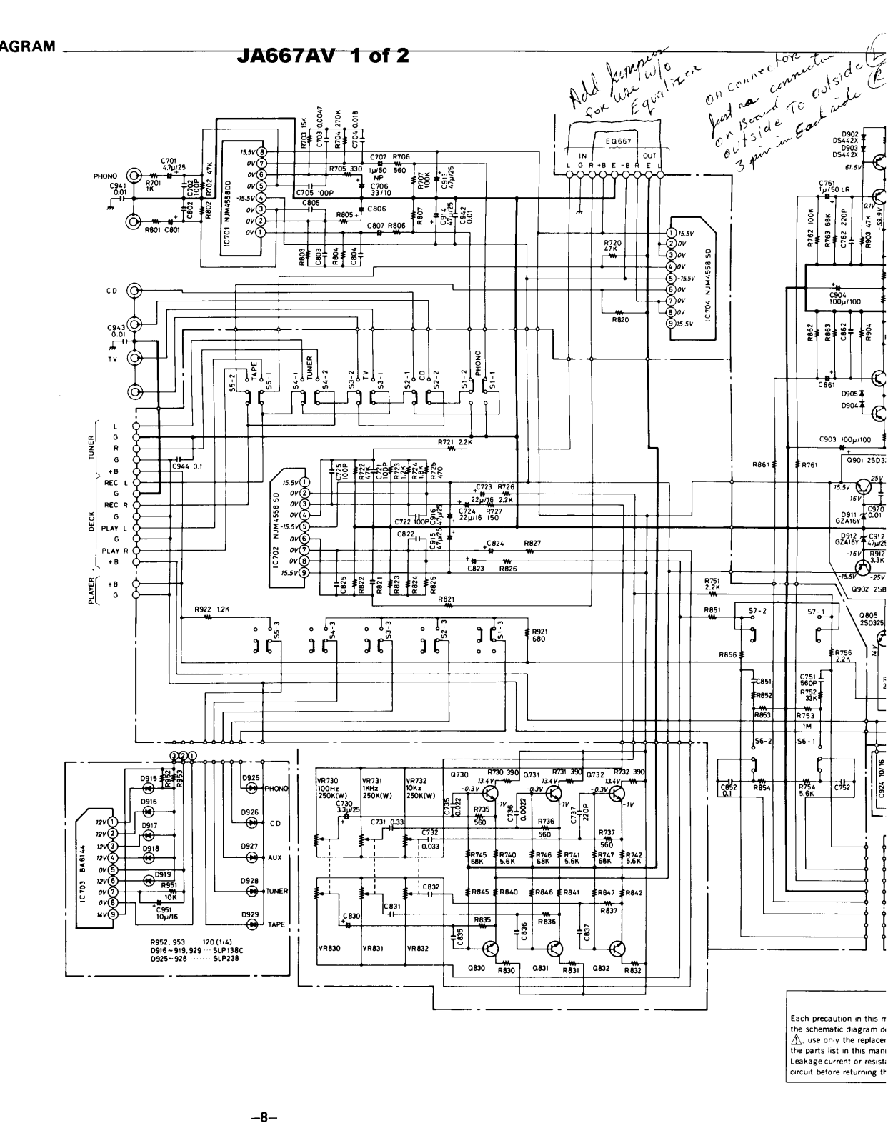 Sanyo JA-667-AV Schematic