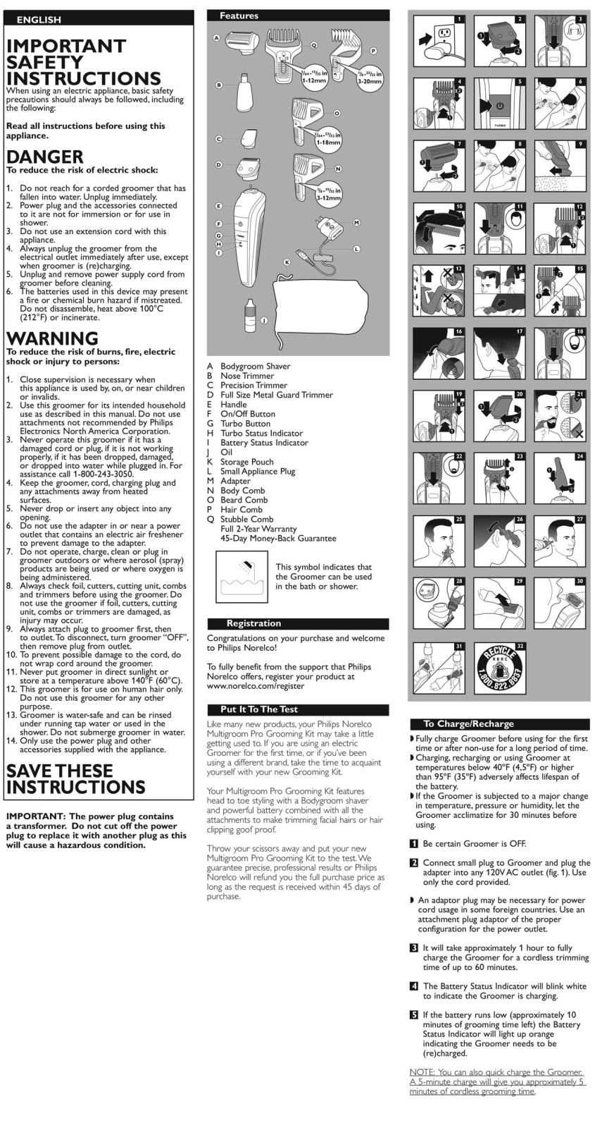 Philips QG3390/49 User manual