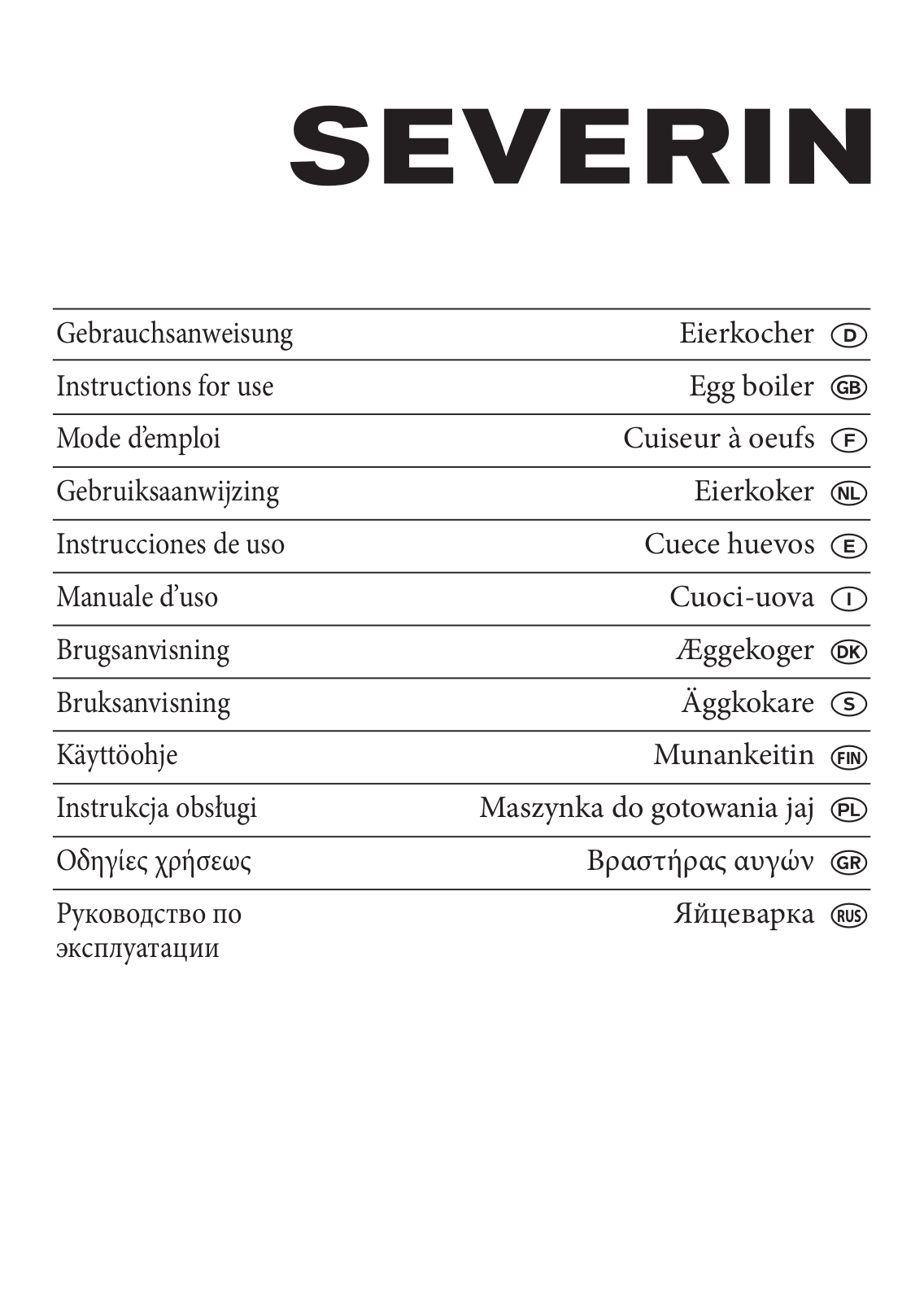 Severin EK 3127 User Manual