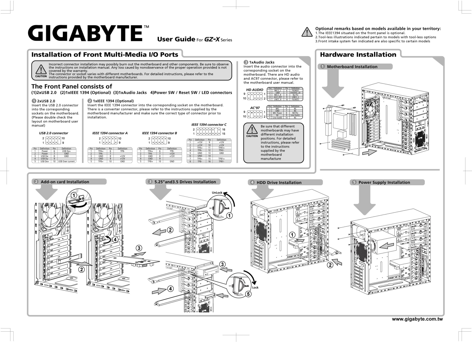 GIGABYTE GZ-KX5, GZ-KX1, GZ-KX9, GZ-KXA, GZ-X3 Owner's Manual