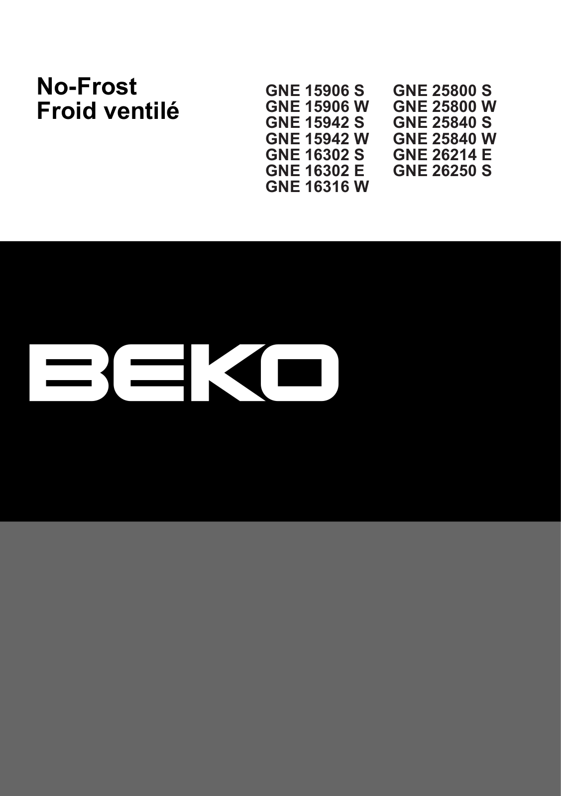 BEKO GNE 15906 W User Manual