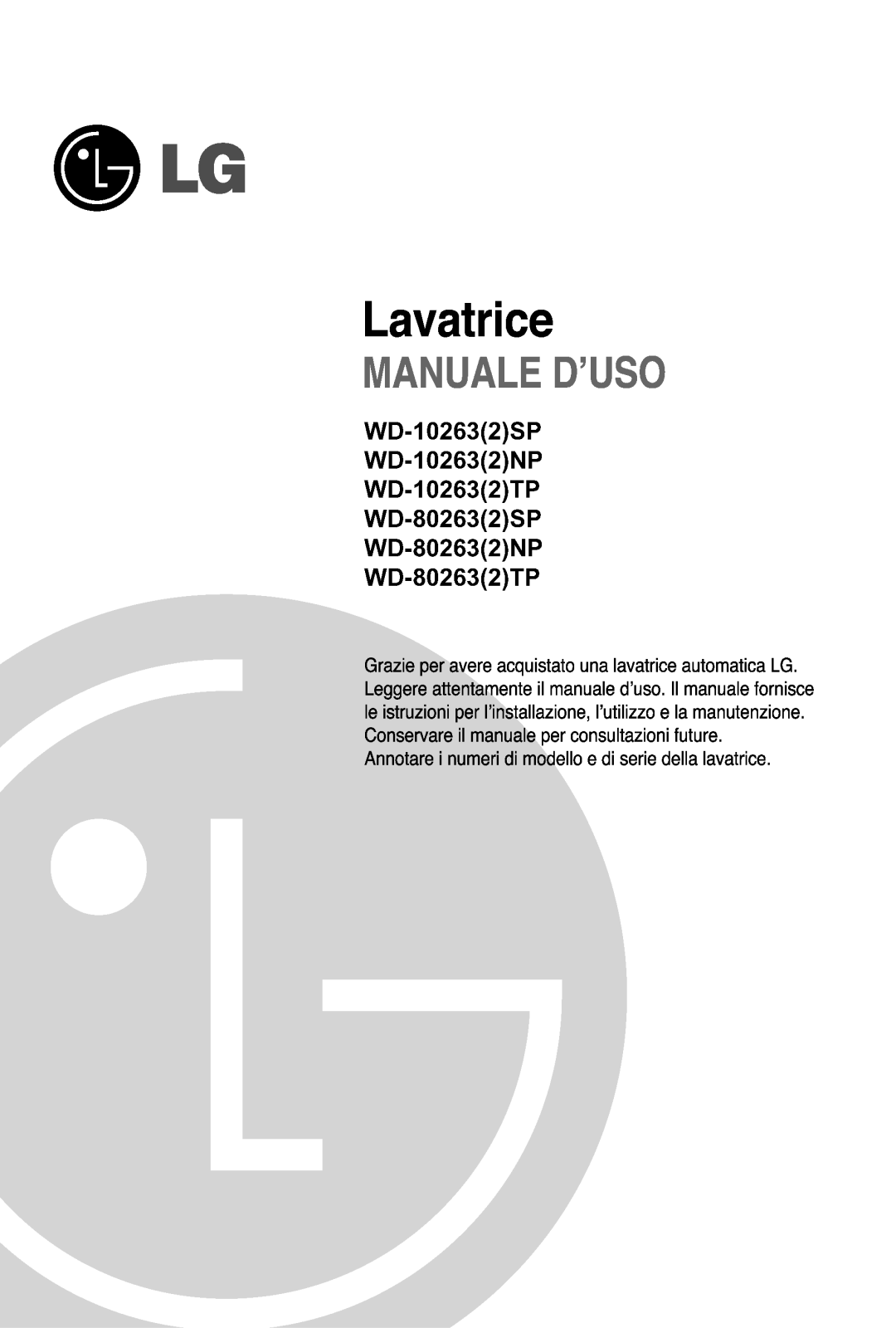 Lg WD-10263TP User Manual