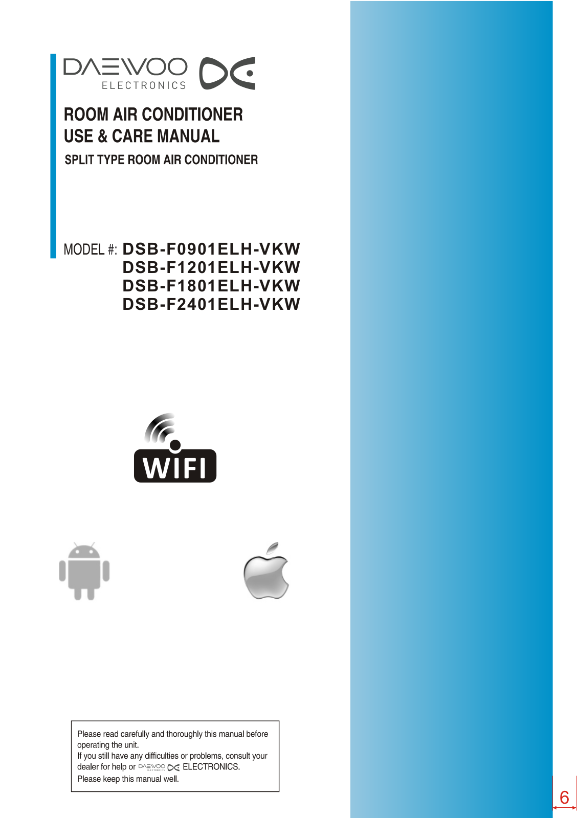 Daewoo DSB-F2401ELH-VKW user guide manual