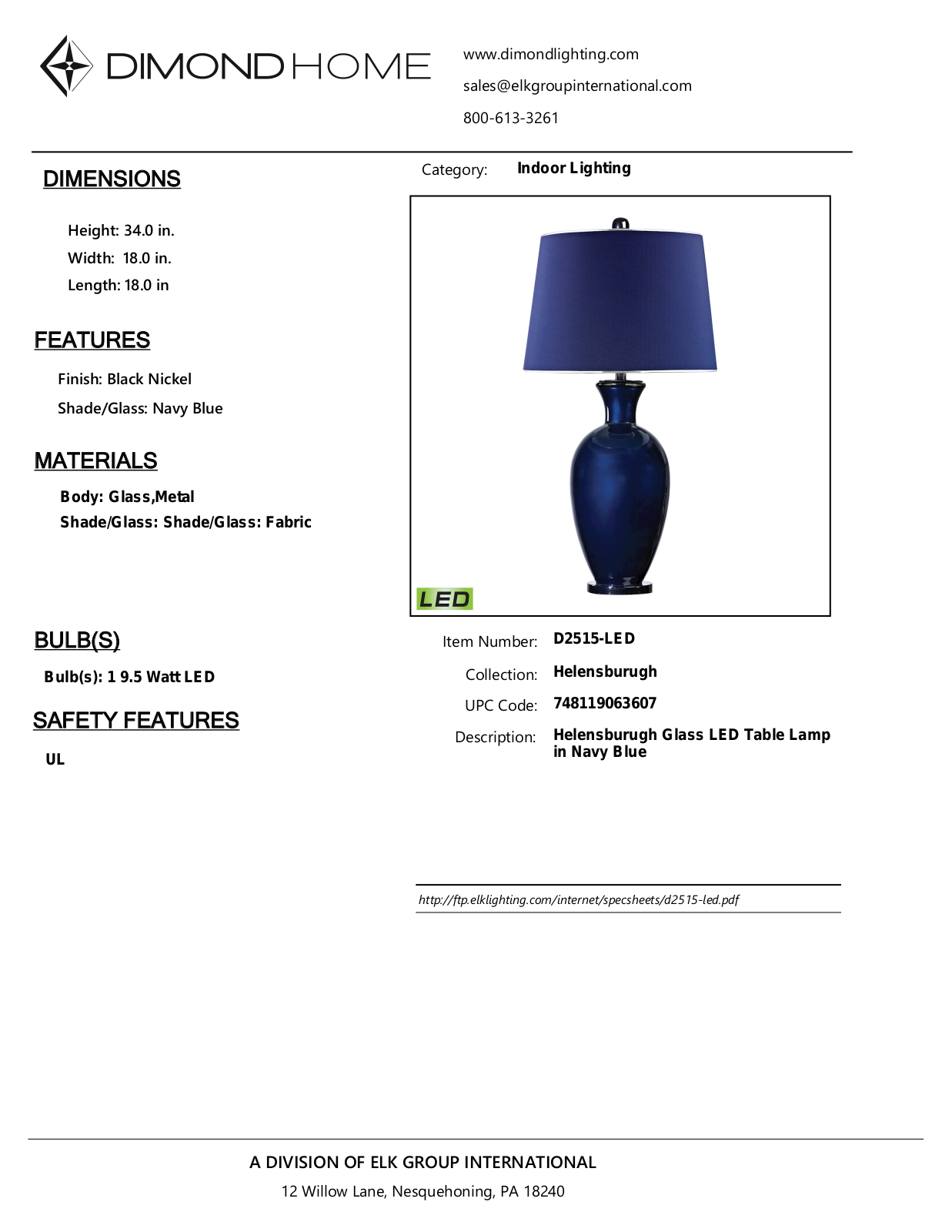 ELK Home D2515LED User Manual