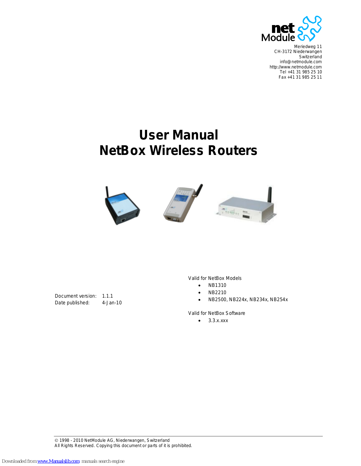 NetModule NB1310, NB234x, NB254x, NB2210, NB2500 User Manual - ManualMachine.com