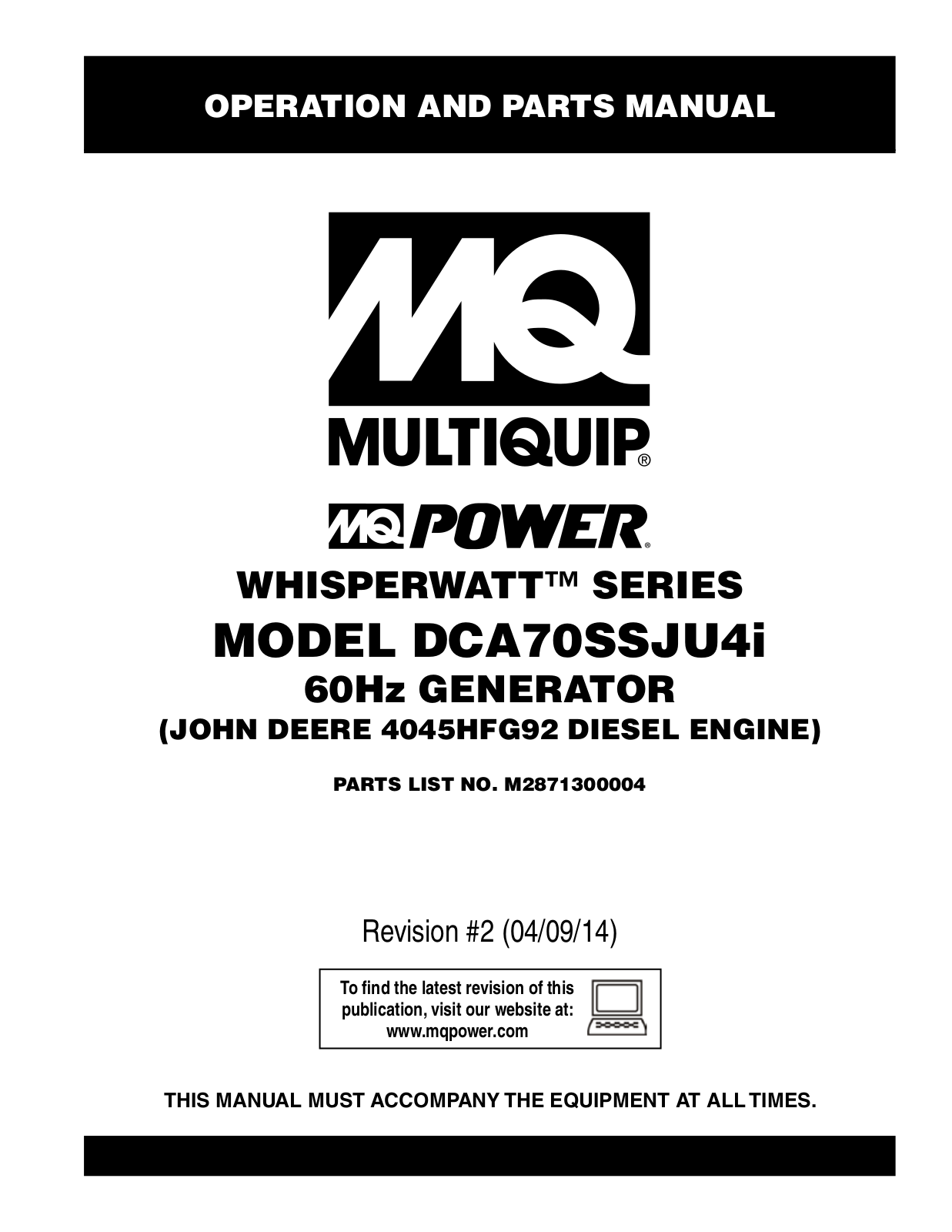 Multiquip DCA70SSJU4i User Manual