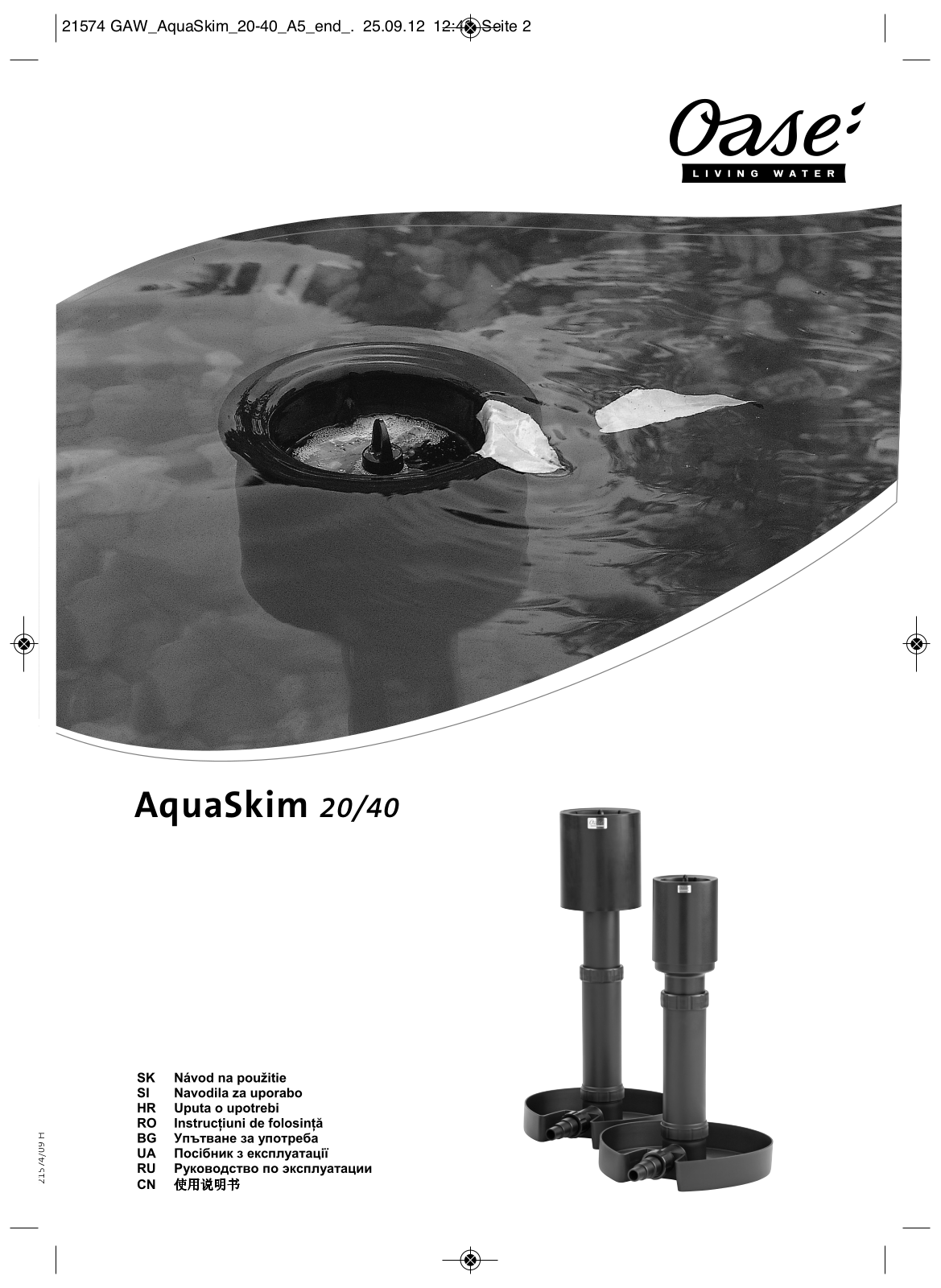 Oase AquaSkim 20, AquaSkim 40 User guide