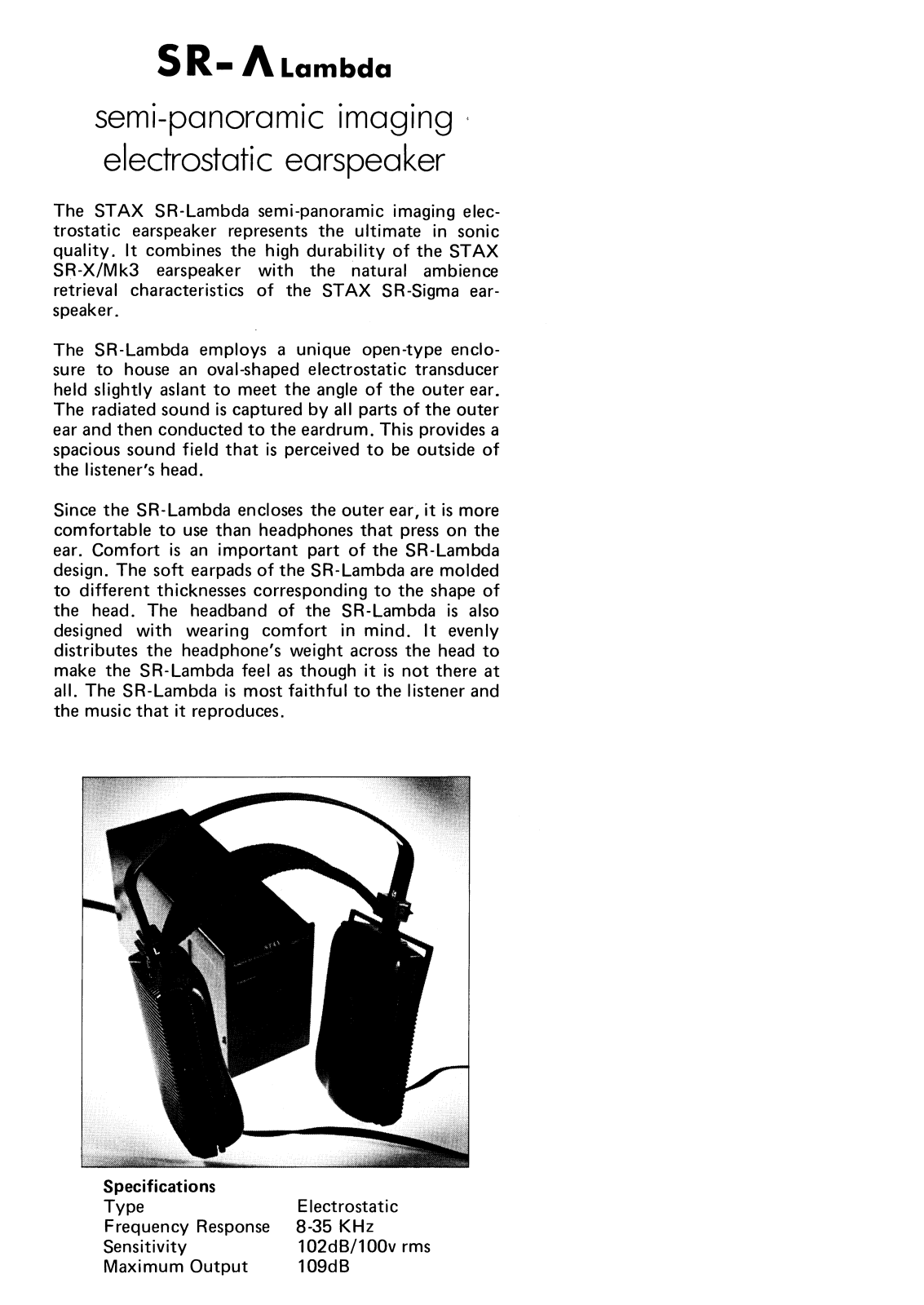 Stax SR Lambda Brochure