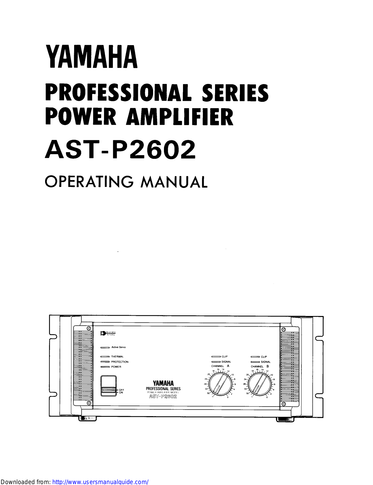 Yamaha Audio AST-P2602 User Manual