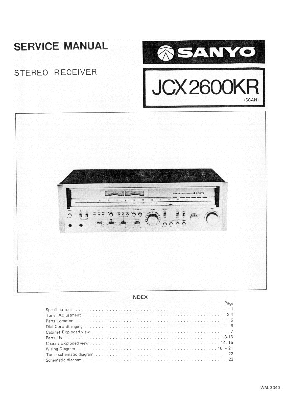 Sanyo JCX2600KR Schematic