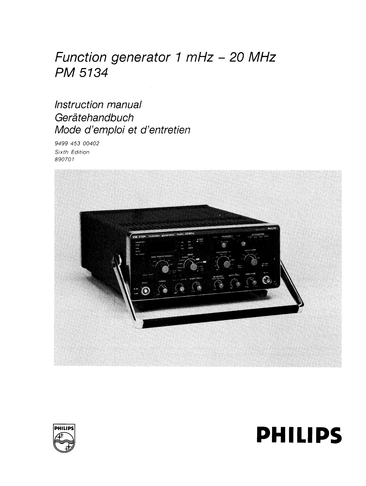 Philips PM 5134 Service Manual