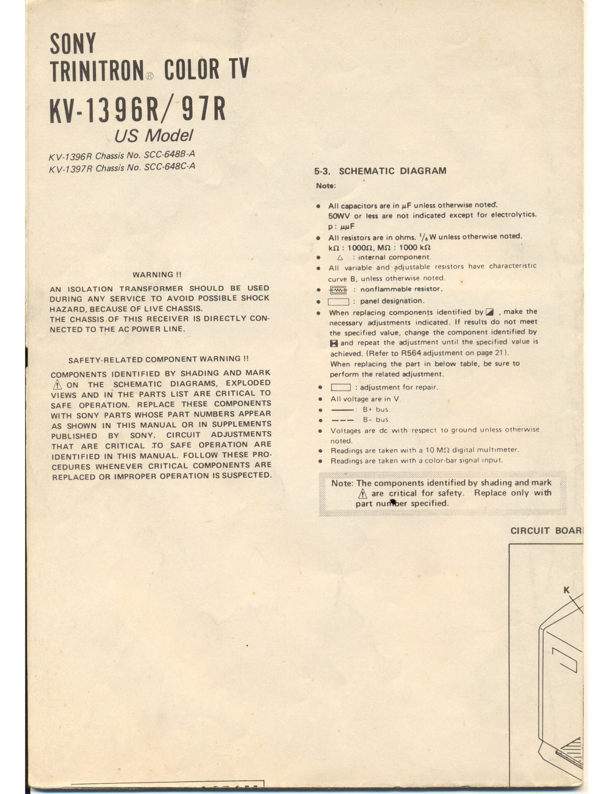 SONY KV 1397R Service Manual