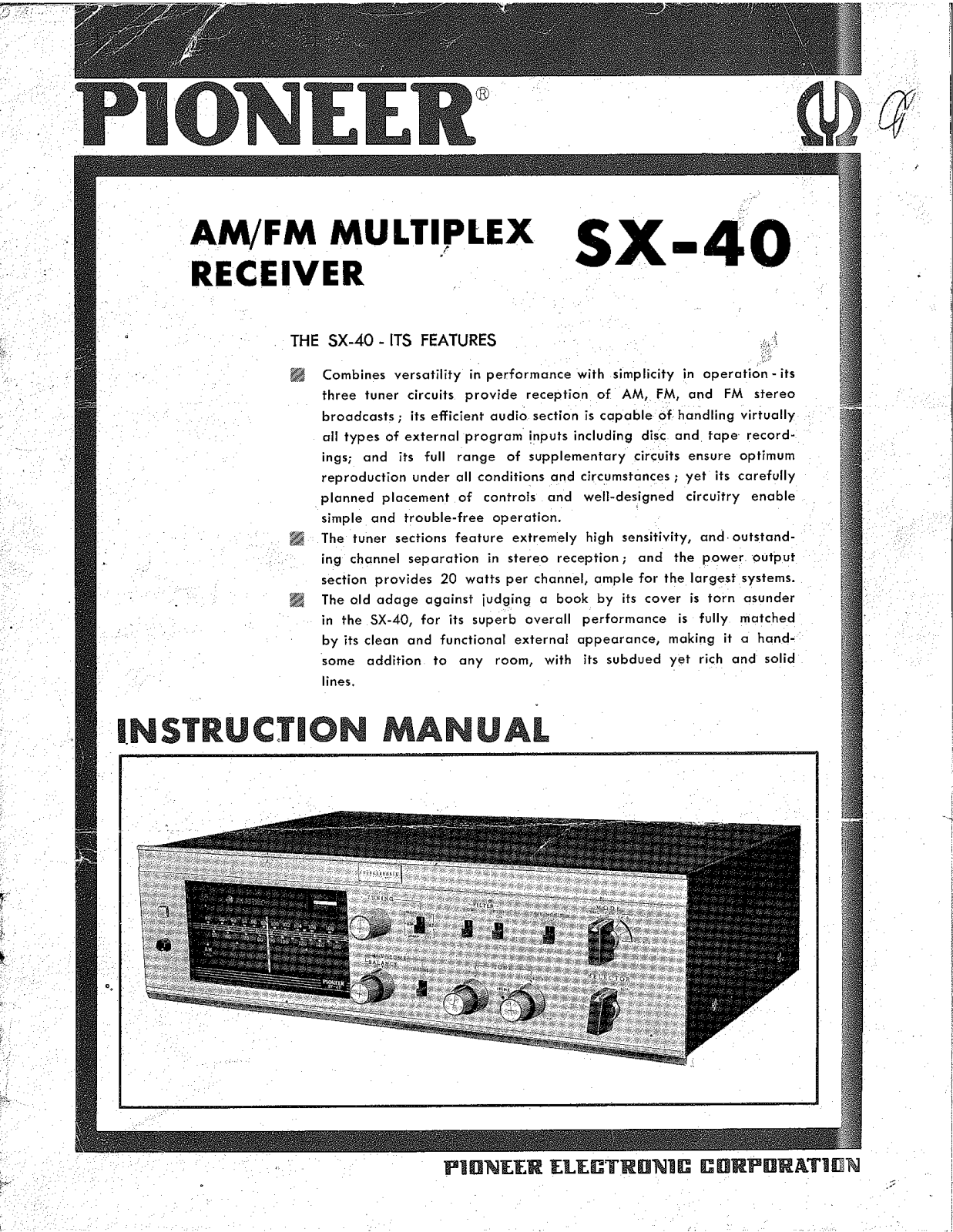 Pioneer SX-40 Owners manual