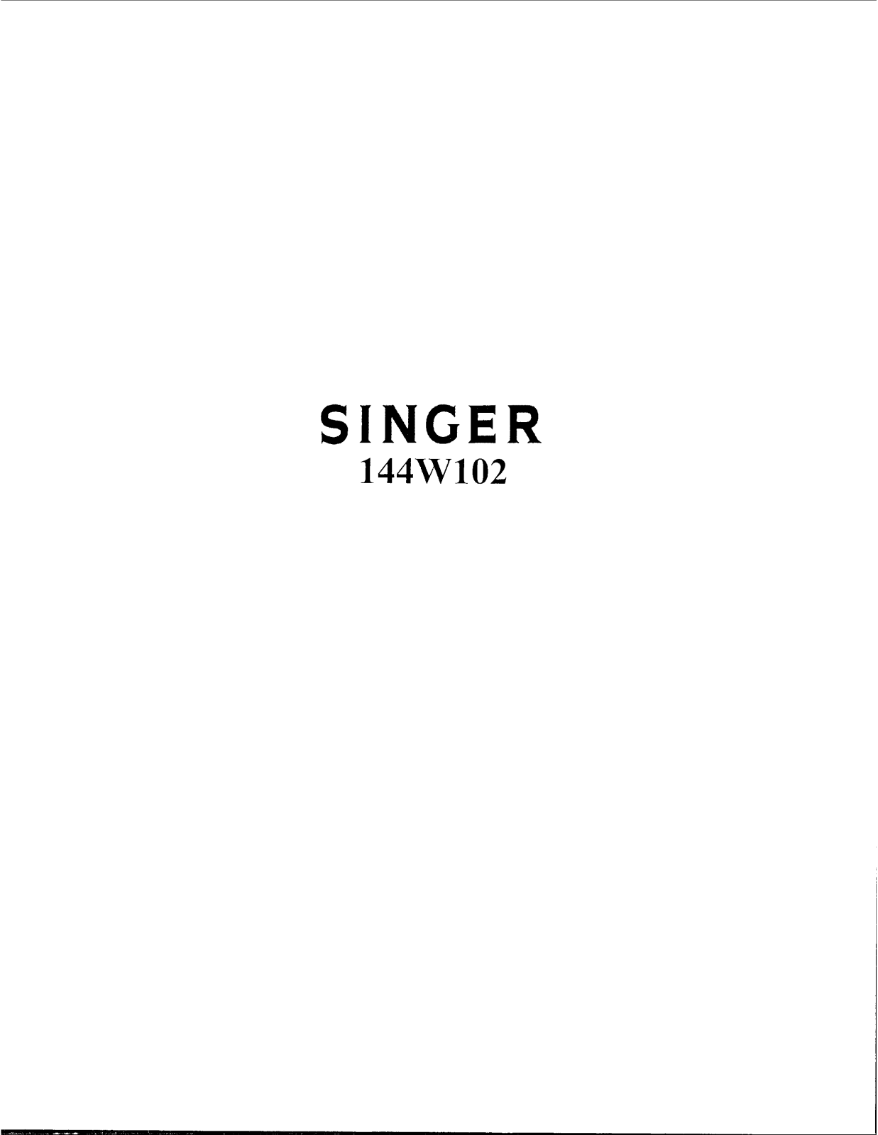 SINGER 144W102 Parts List