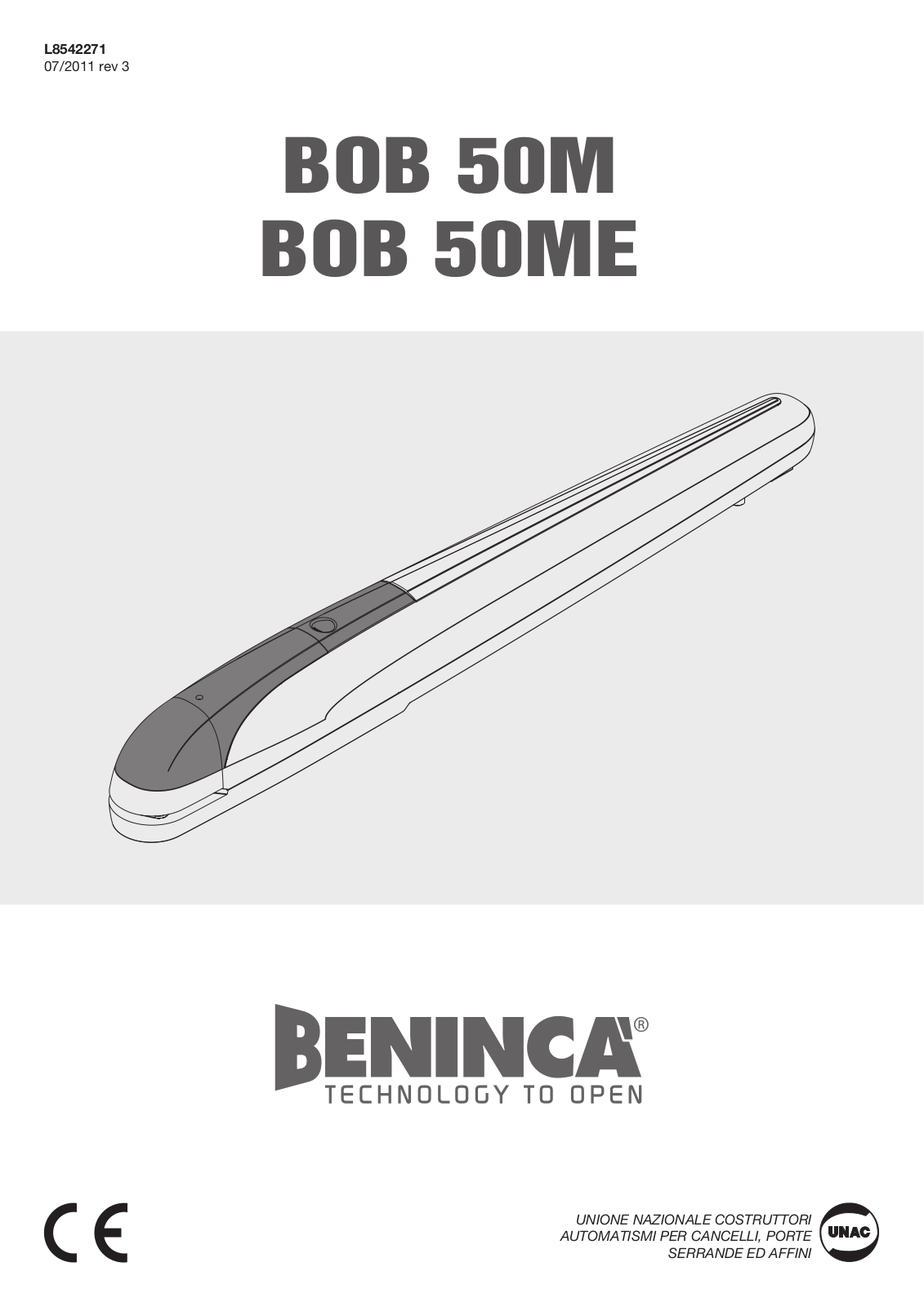 Beninca Bob 50M, 50ME User Manual