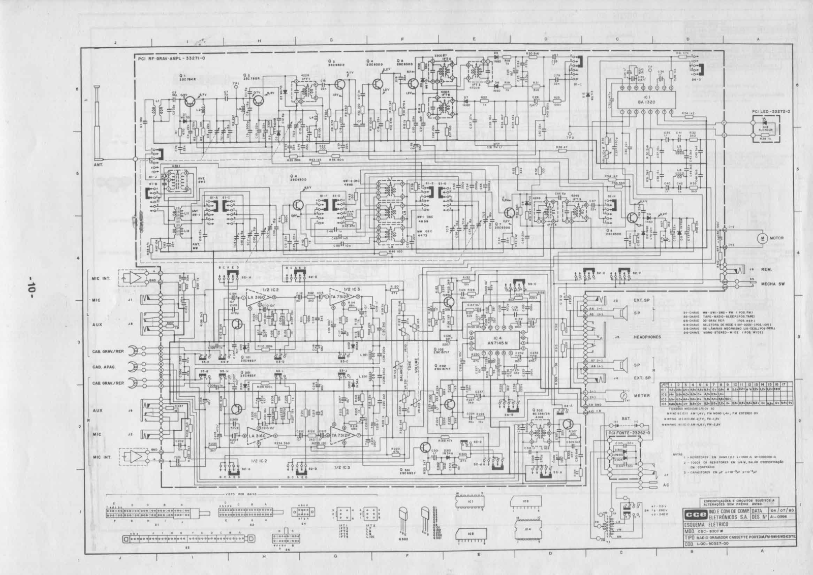 CCE CSC-830FW Schematic