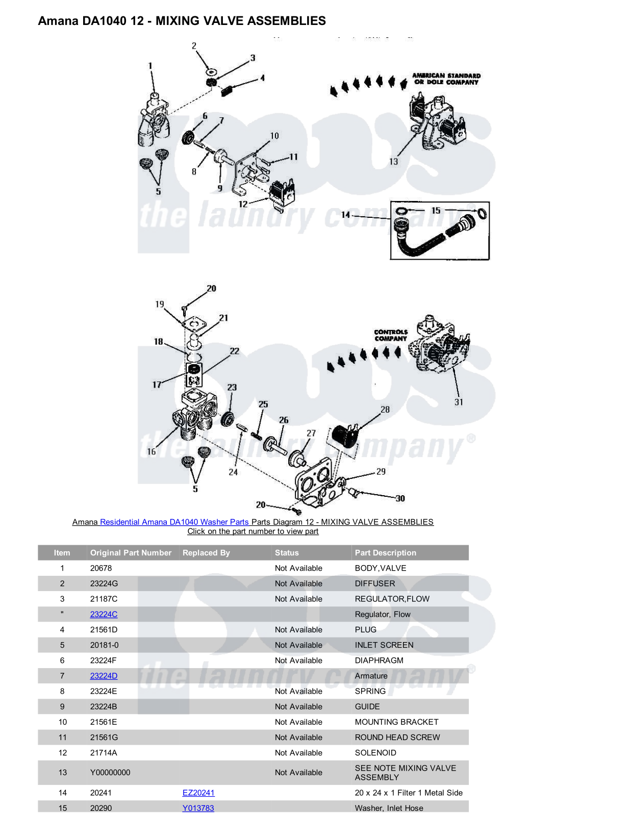 Amana DA1040 Parts Diagram