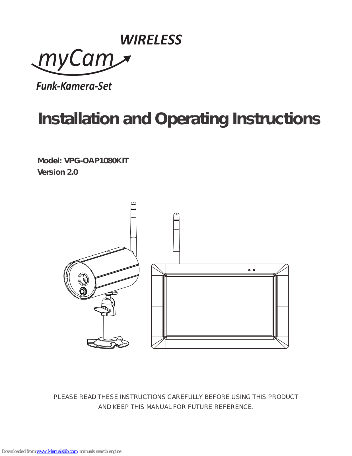 myCam VPG-OAP1080KIT Installation And Operating Instructions Manual