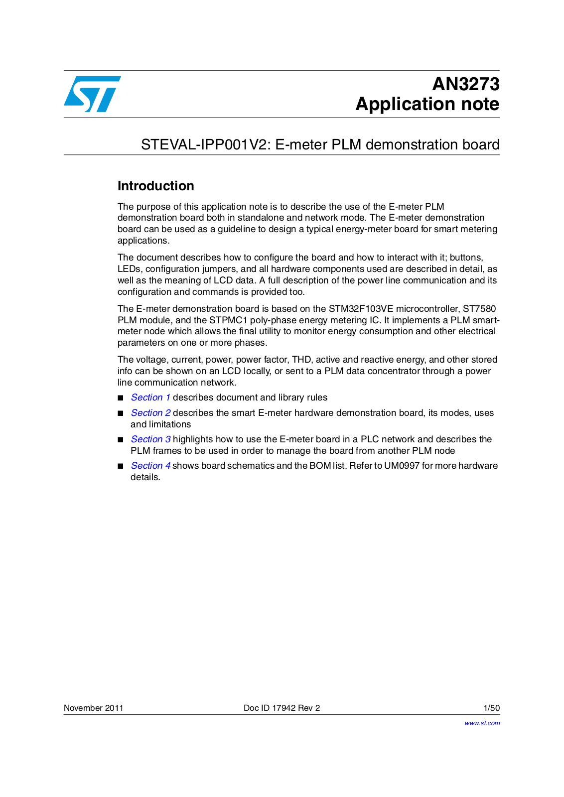 ST AN3273 Application note