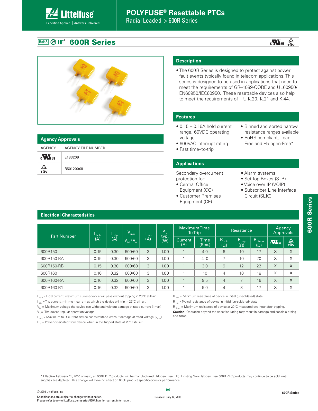 Littelfuse 600R User Manual