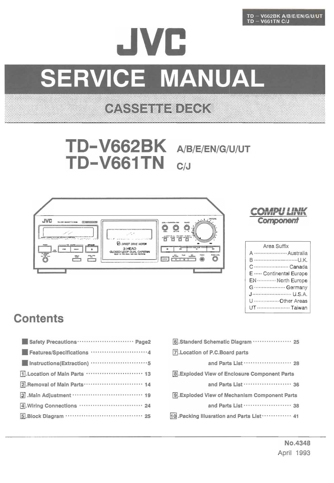 Jvc TD-V662-BK, TD-V661-TN Service Manual