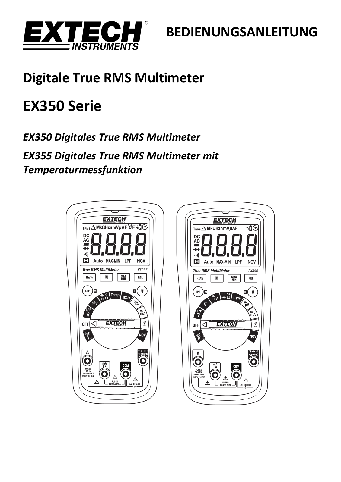 Extech EX355, EX350 User guide