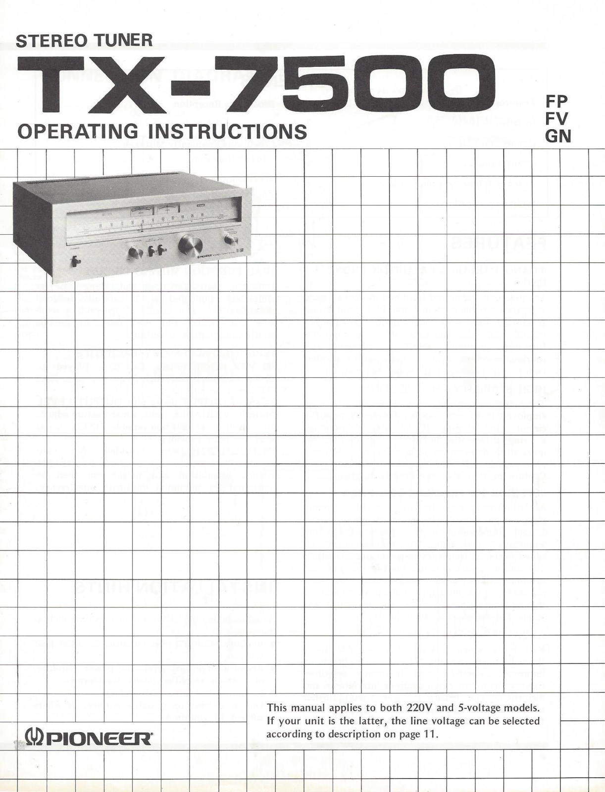 Pioneer TX-7500 Owners Manual