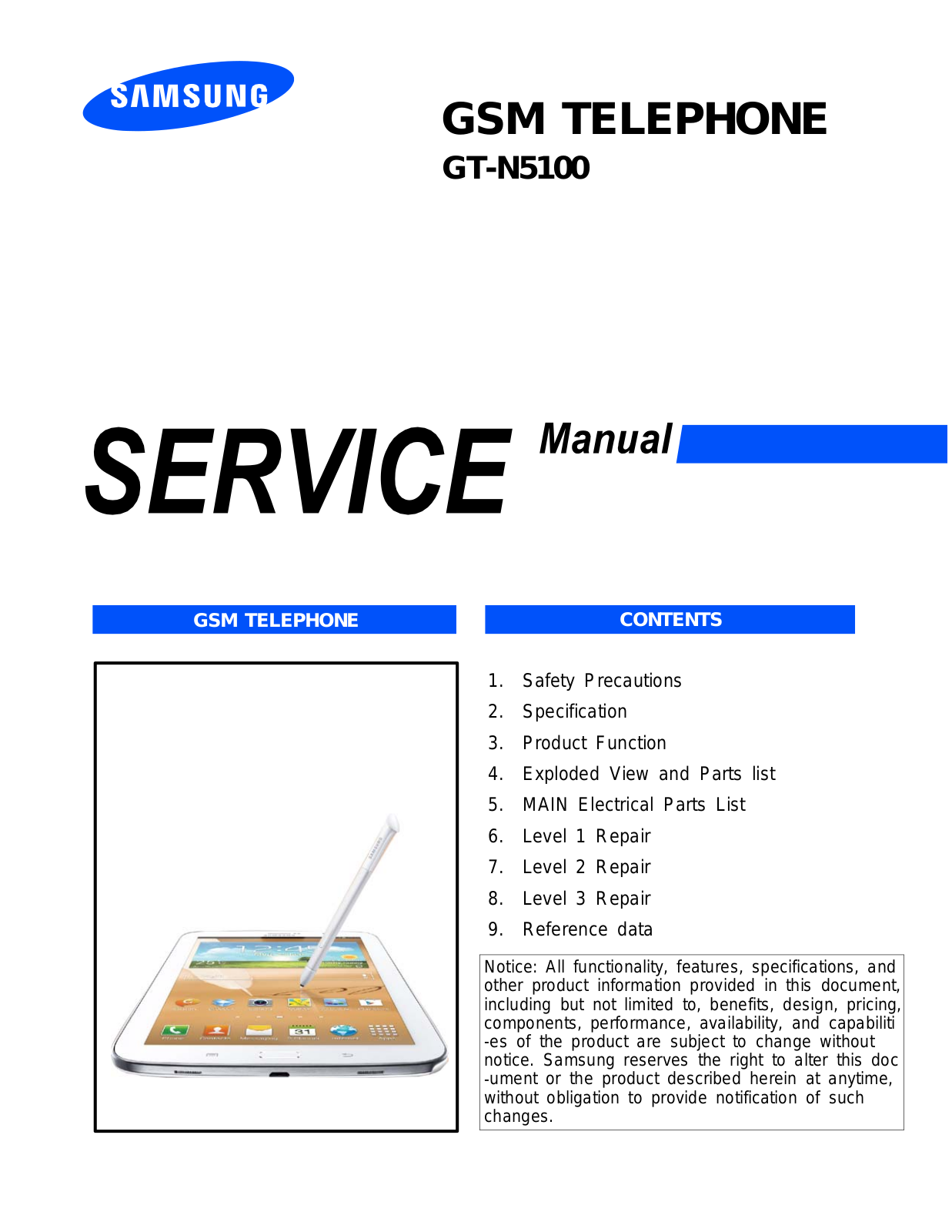 samsung GT-N5100 Service Manual