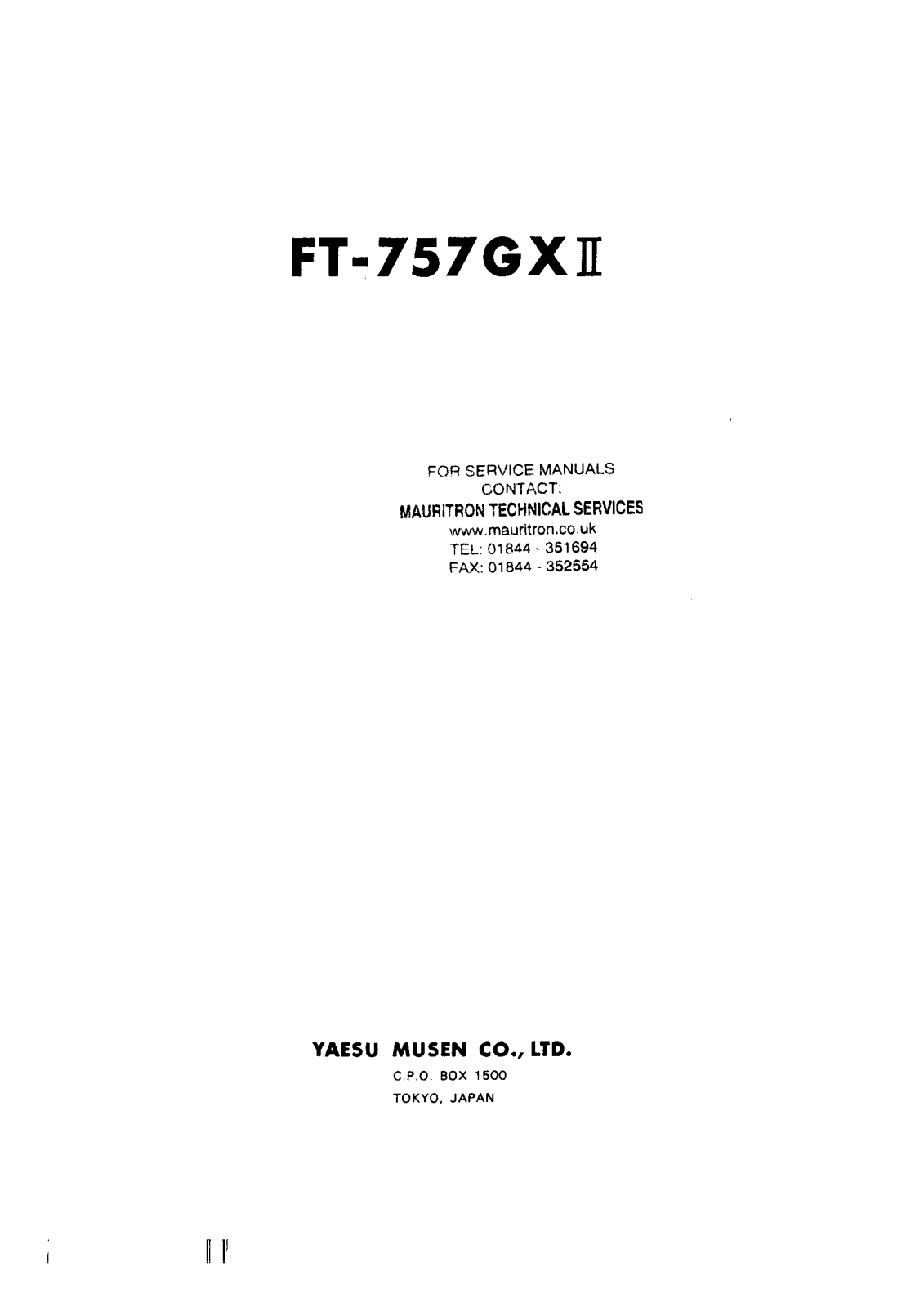 Yaesu FT 757GXII Diagram