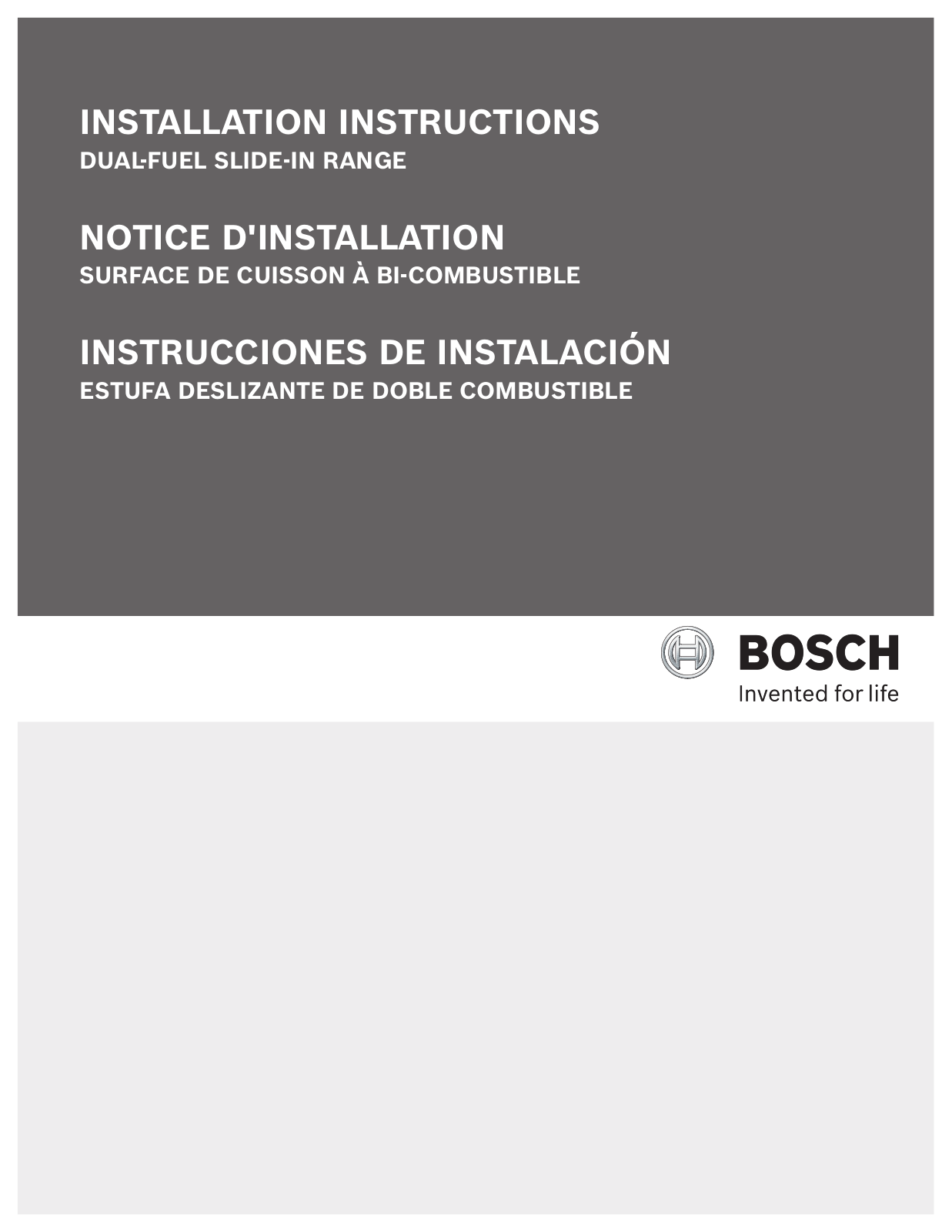 Bosch HDI7052U User Manual