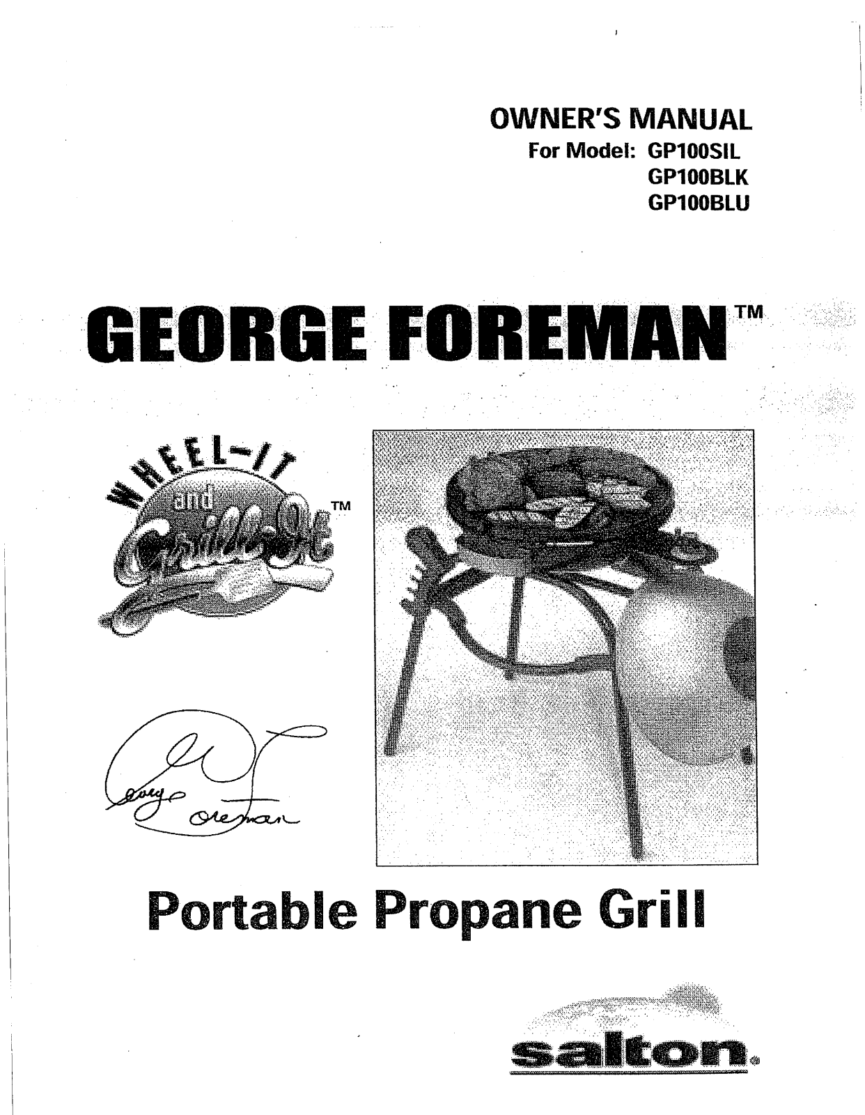 George Foreman GP100BLK User Manual