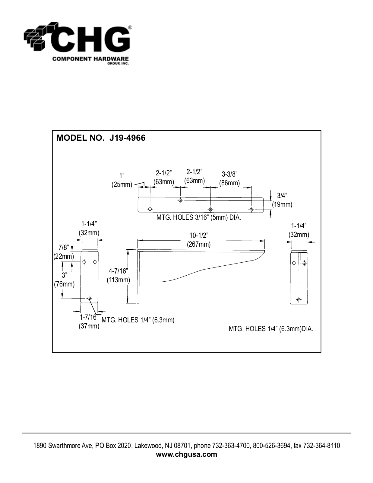 Component Hardware J19-4966 User Manual