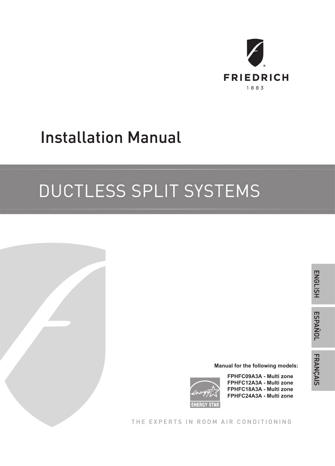 Friedrich Fphfc24a3a, Fphfc18a3a, Fphfc12a3a Owner's Manual