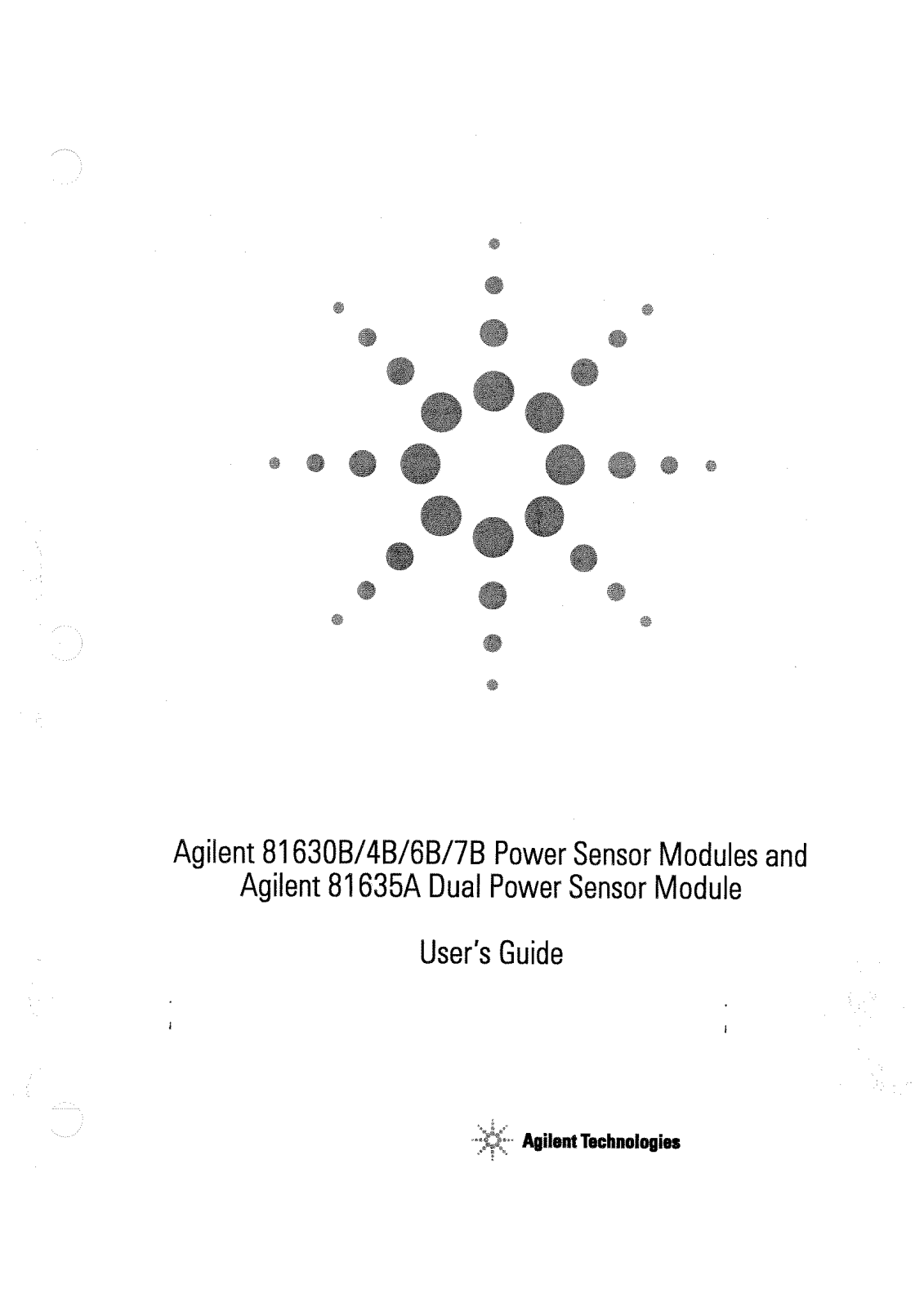 Agilent Technologies 81637B, 81634B, 81630B, 81636B, 81635A User Manual