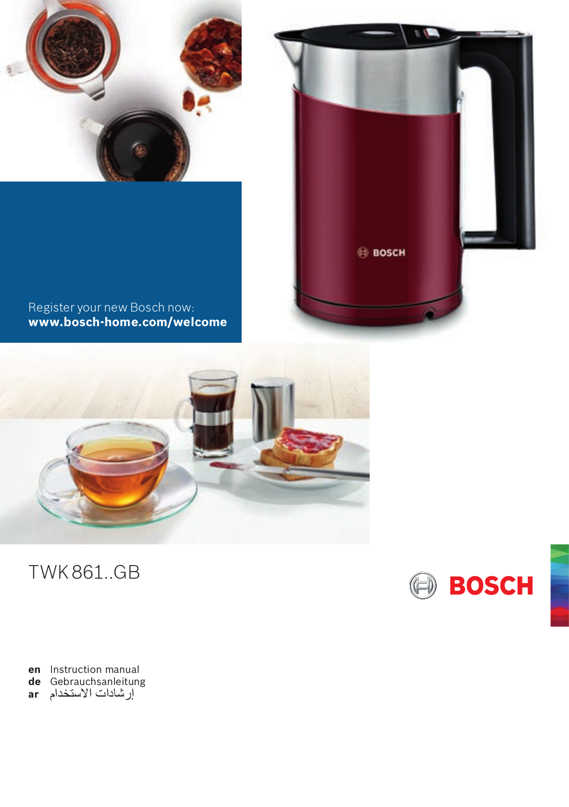 Bosch TWK86101GB, TWK86103GB Instruction manual