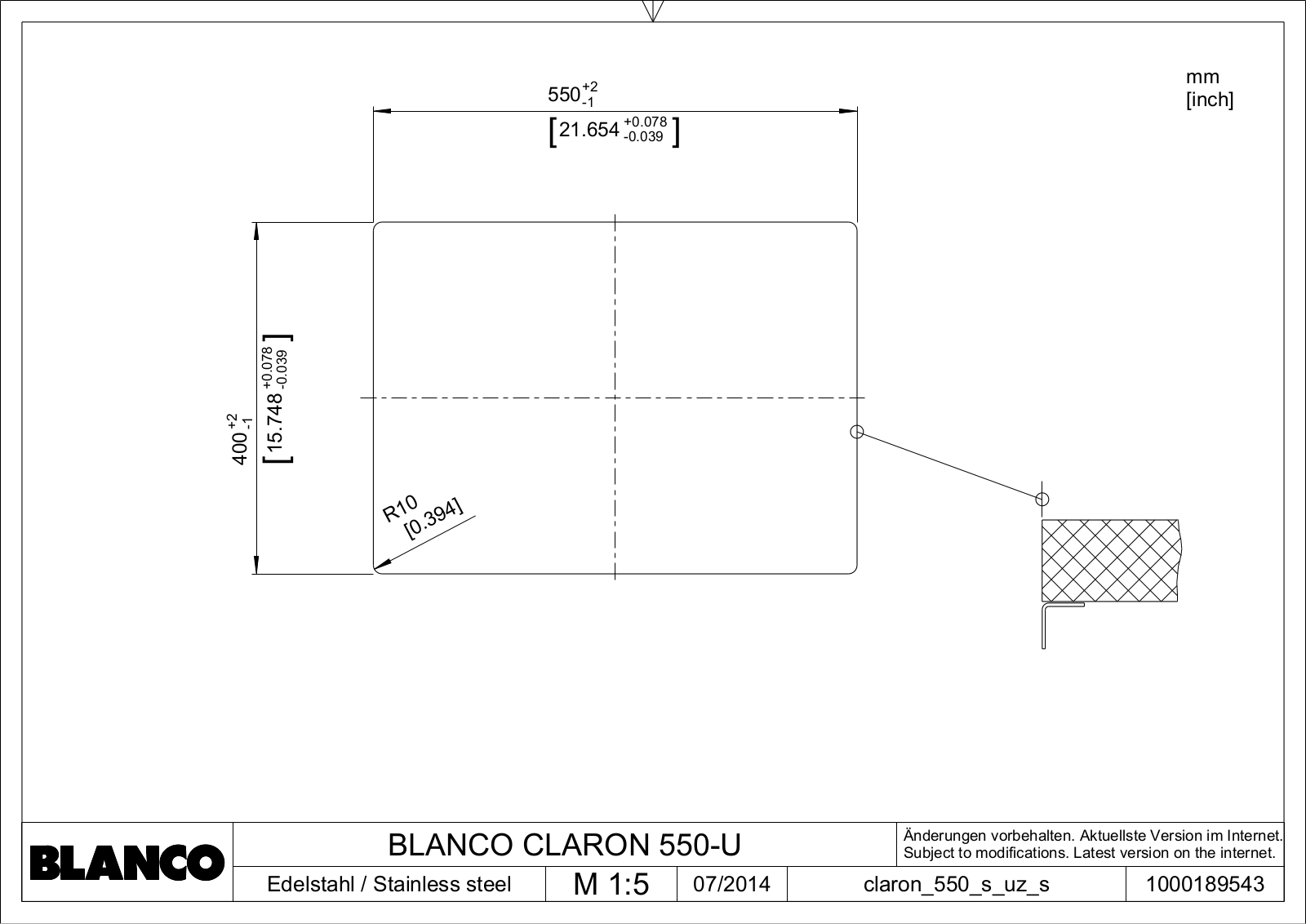 Blanco CLARON 550-U User guide