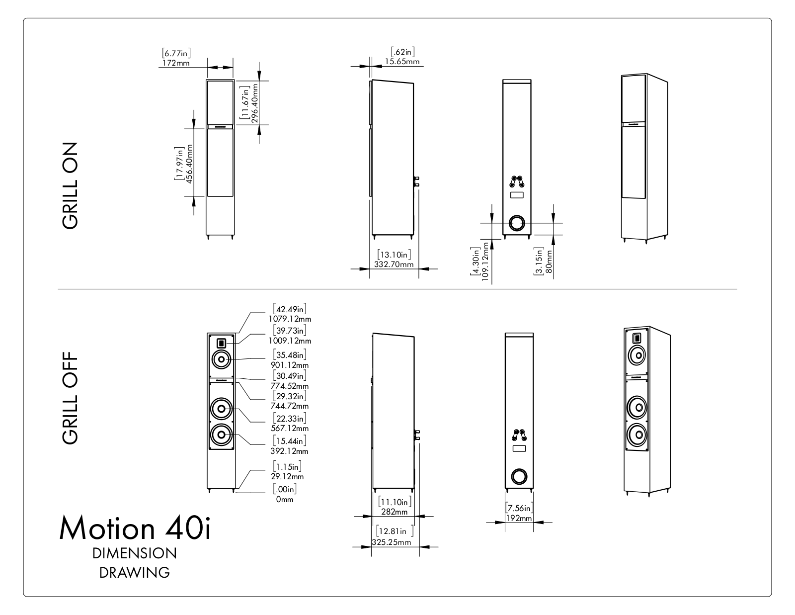 MartinLogan Motion 40i Dimensions Guide - ManualMachine.com