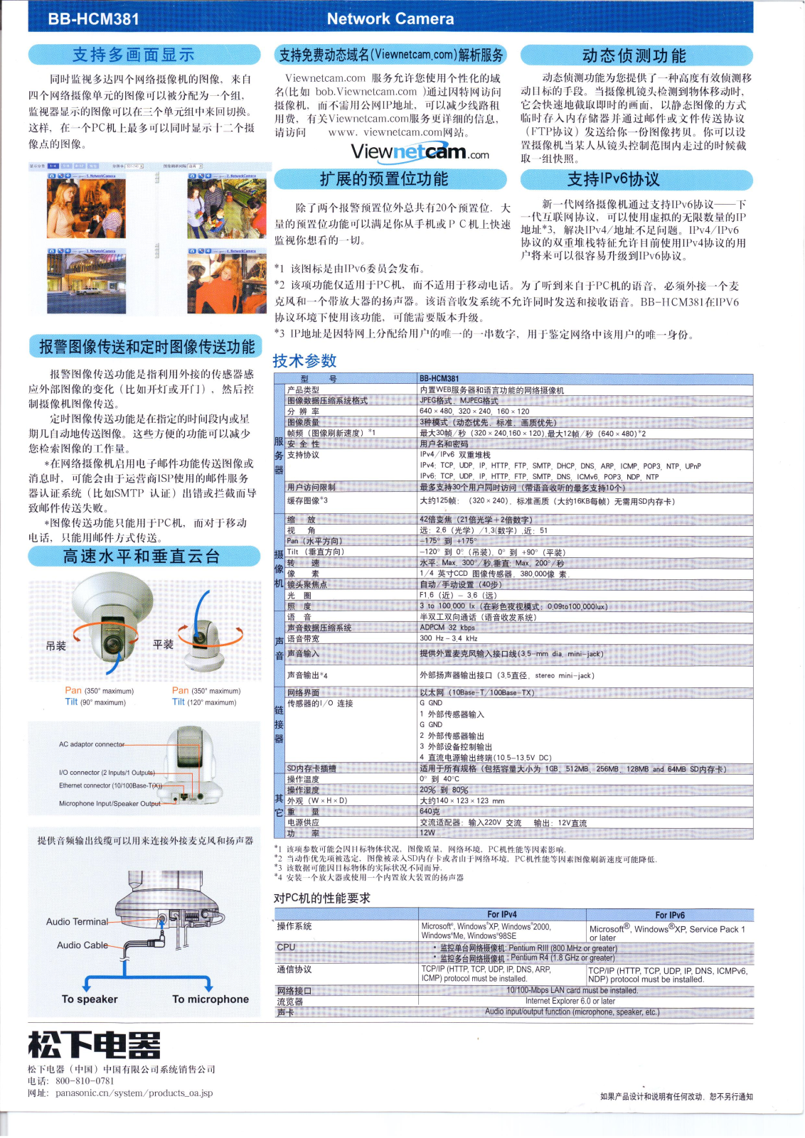 Panasonic BB-HCM381 User Manual