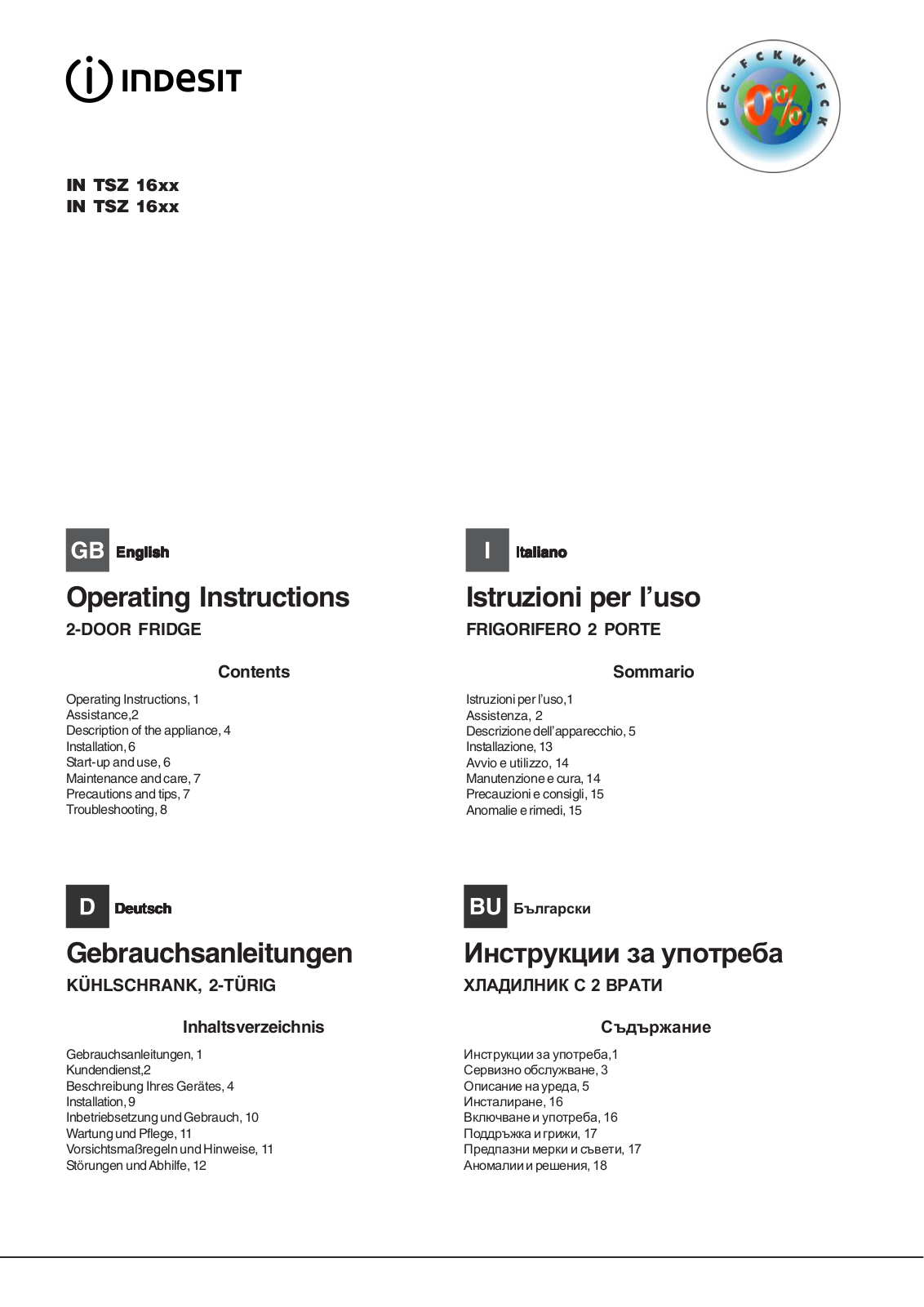 Indesit IN-TSZ-1612 User Manual